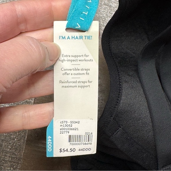 Livi Active Pink and Black Sports Bra with Strappy Back - Picture 9 of 10